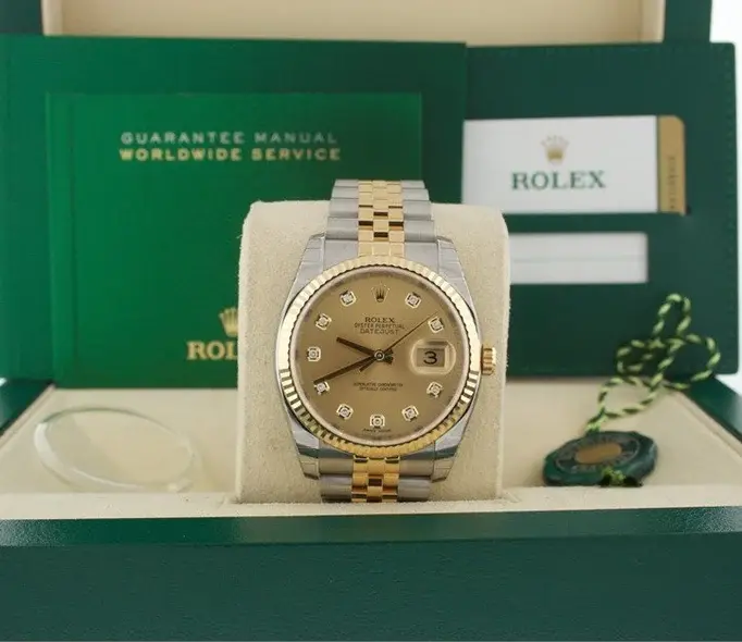 Rolex Datejust Champagne Dial - Dual Tone Jubilee Bracelet 116233