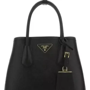 Prada Double Mini Bag in Black Saffiano Leather