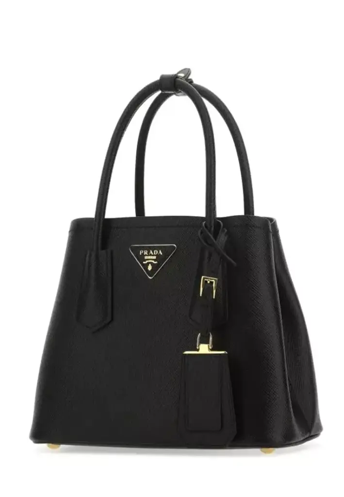 Prada Double Mini Bag in Black Saffiano Leather