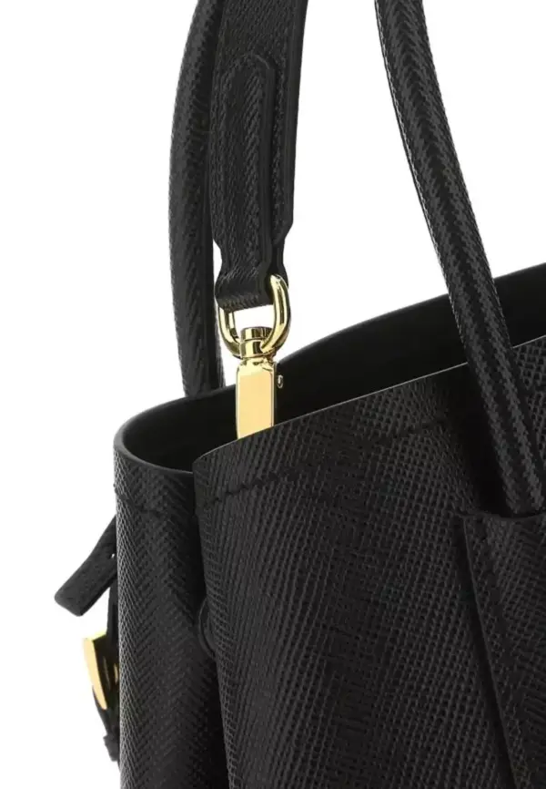 Prada Double Mini Bag in Black Saffiano Leather