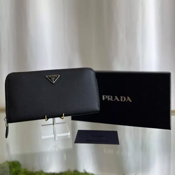 Prada Continental Wallet in Black Saffiano Leather - 8054685728362