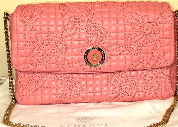 Versace Pink Nappa Leather Evening Bag