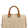 MCM Ella Small Ivory Boston Bag