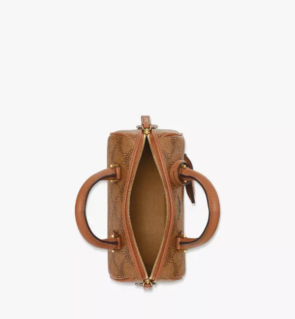 MCM Ella Mini Cognac Boston Bag